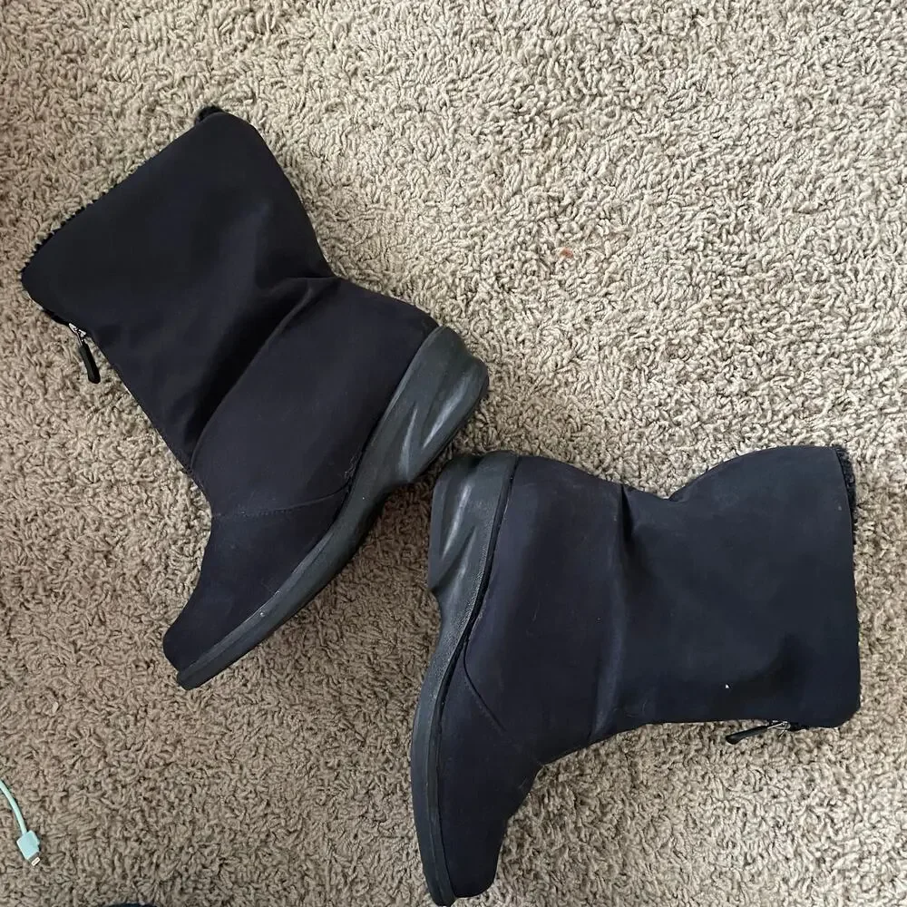 Toe Warmers Made in Canada Michelle Boots Black Lined Waterproof sz 9